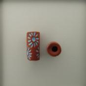 Turquoise daisies on terracotta