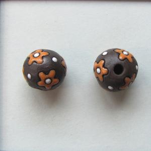 orange flowers on dark - 4pcs