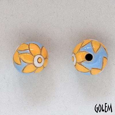 yellow flowers on blue