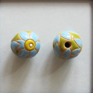 Turquoise flowers/lime