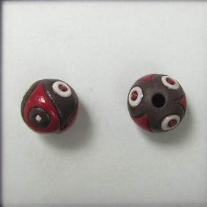 red & white Bullseye on dark - string of