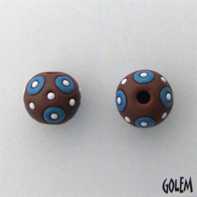 neon blue circles on terracotta