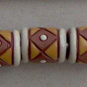 Yellow triangles on terracotta