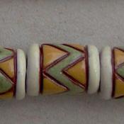 Green & yellow on terracotta