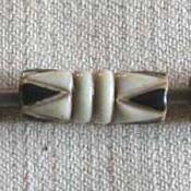 Black & White triangles, tube bead