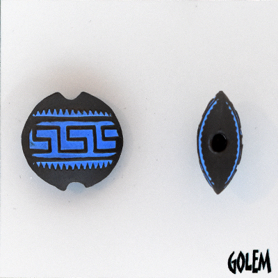 Greek Key, dark lentil bead, size S