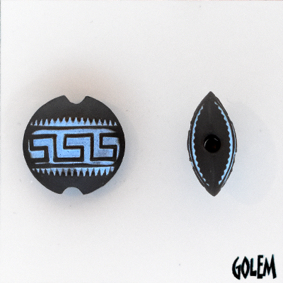 Greek Key, dark lentil bead, size S
