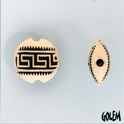 Greek Key, light lentil bead, size S