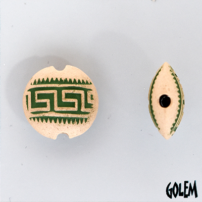 Greek Key, light lentil bead, size S