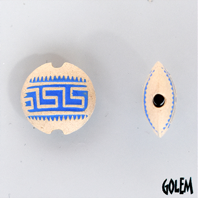 Greek Key, light lentil bead, size S
