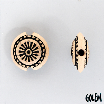 Sun in dot circle, light lentil bead size S