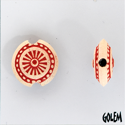 Sun in dot circle, light lentil bead size S