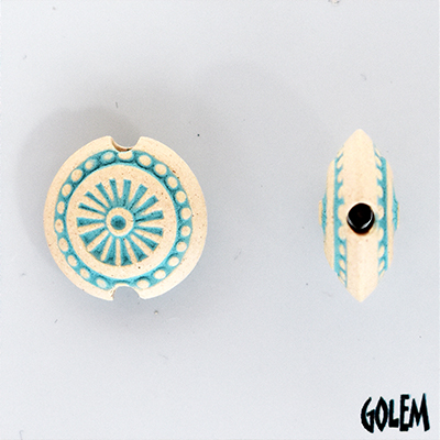 Sun in dot circle, light lentil bead size S