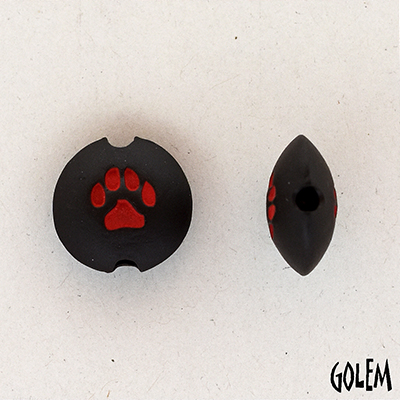 Paw Stamp, red on dark, size S