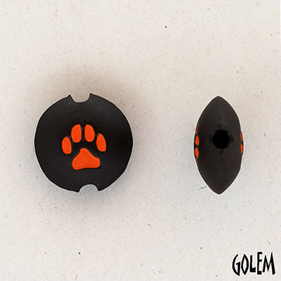 Paw Stamp, orange on dark, size S