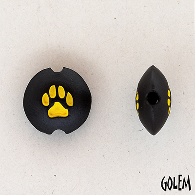 Paw Stamp, Yellow on dark, size S