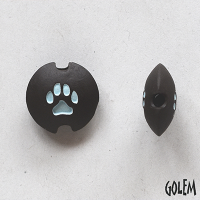 Paw Stamp, Turquoise on dark, size S