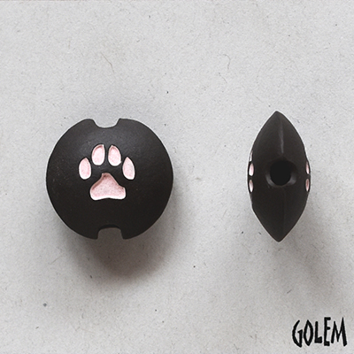 Paw Stamp, Pink on dark, size S