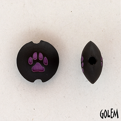 Paw Stamp, Purple on dark, size S