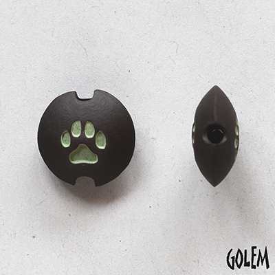 Paw Stamp, Green on dark, size S