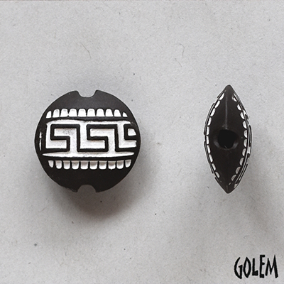 Greek Key, white on dark, size S