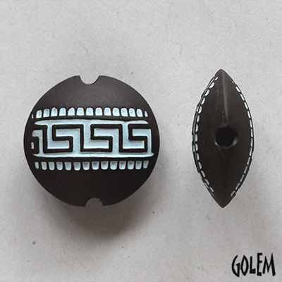 Greek Key, Turquoise on dark, size M
