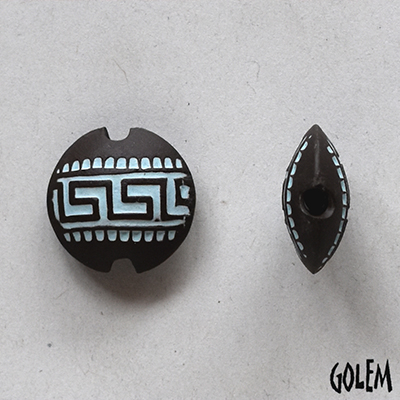 Greek Key, Turquoise on dark, size S