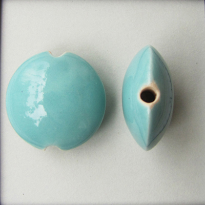 4 lentil beads, Size M, Turquoise