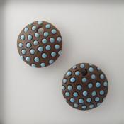 Brown Disc, Blue Dots - 2