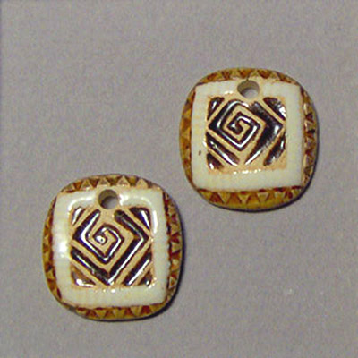 Greek key and triangles charm