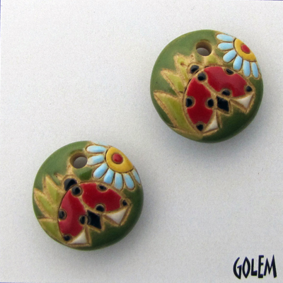 Ladybug and blue daisie