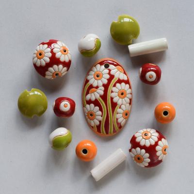 Pendant & matching lentil and round beads