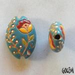 Flower, stoneware almond bead size M