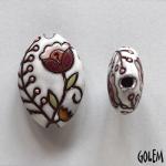 Flower, stoneware almond bead size M