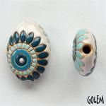 Dragon Eye, stoneware almond bead size M