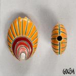 Peacock feather, almond bead size M