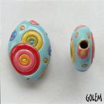 Circles, stoneware almond bead size M