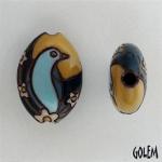 Blue Bird, sunset - almond bead size M