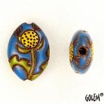 Dandelion on medium blue, almond bead size M