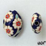 Blooming Hearts on Blue, almond bead size M