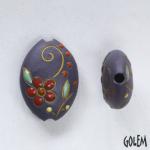 Vintage Flowers, Lavender, almond bead size M