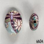 Dragonfly & Lotus, almond bead size M