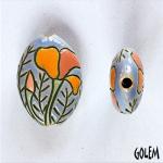 Golden poppies, almond bead size M
