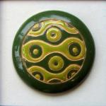 round cabochon, light & dark green