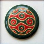 round cabochon, light & dark green