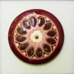 round cab, pink, brown and dark wine