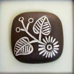 dark domed square cabochon