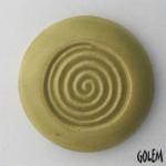 round cabochon, swirl, green olive