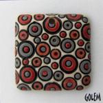 large square, grey/red bubbles