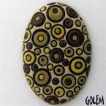large oval, cocoa/lime bubbles